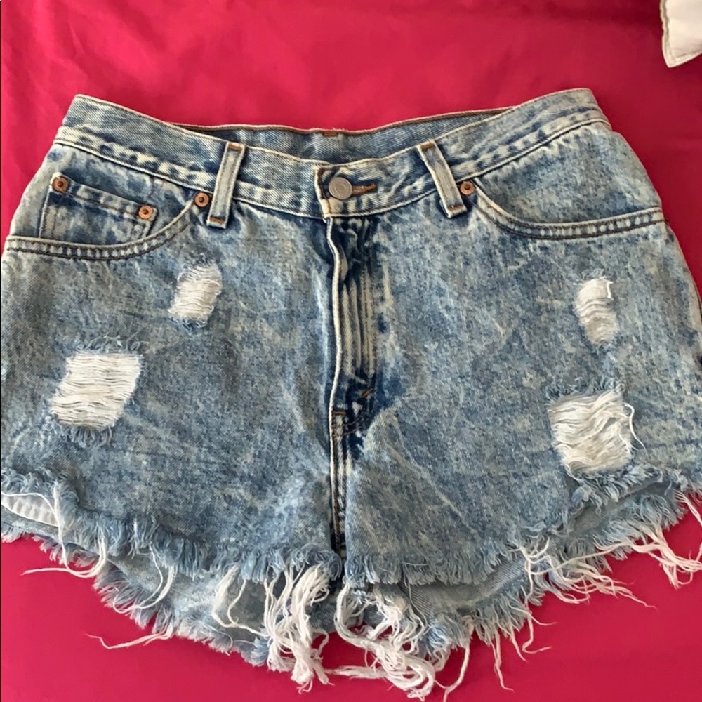 Levi’s distressed high waisted shorts